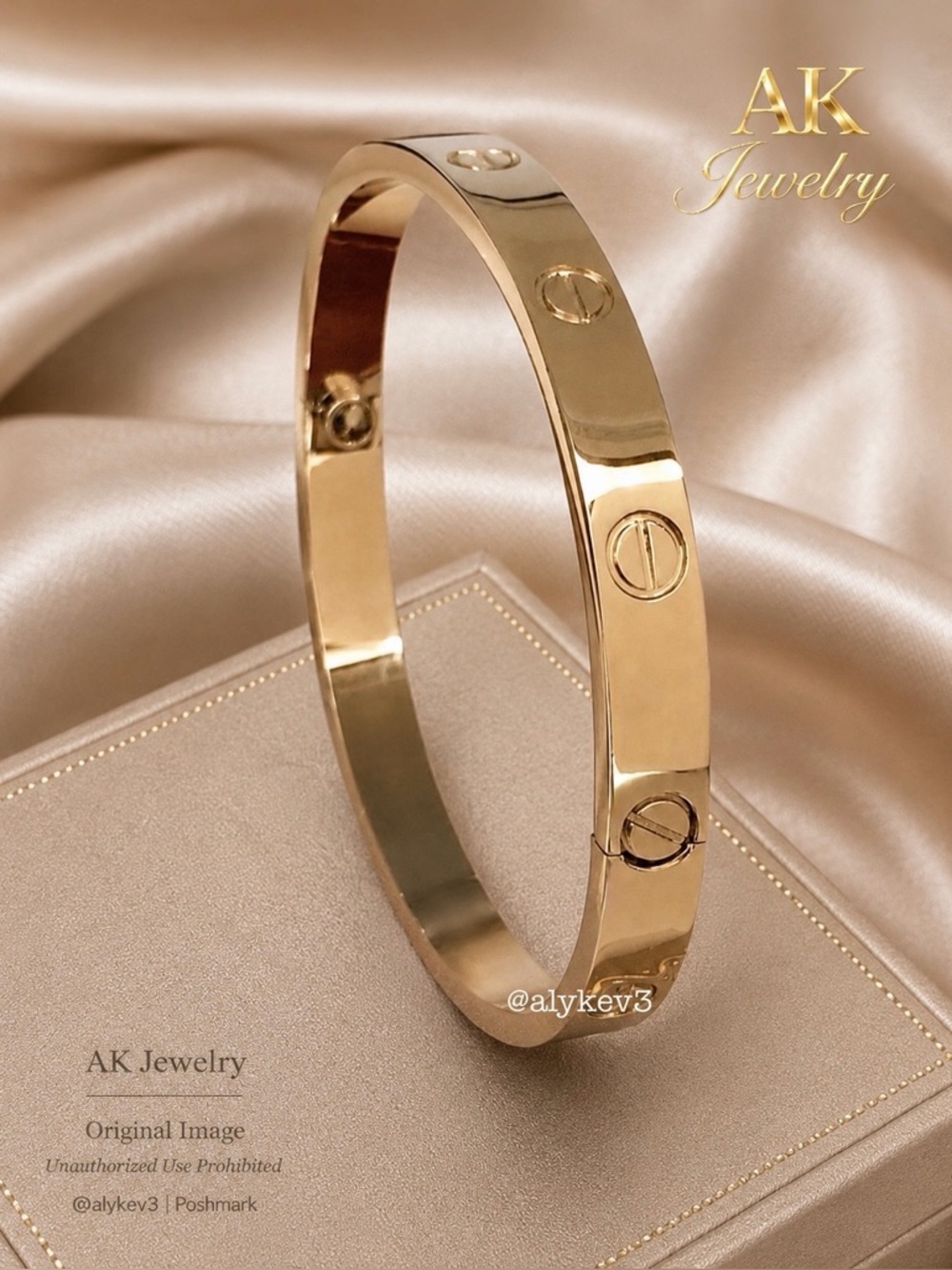 💎18k LUXURY Screw-Fastening Tighten Closure, Cuff, Bracelet, High End